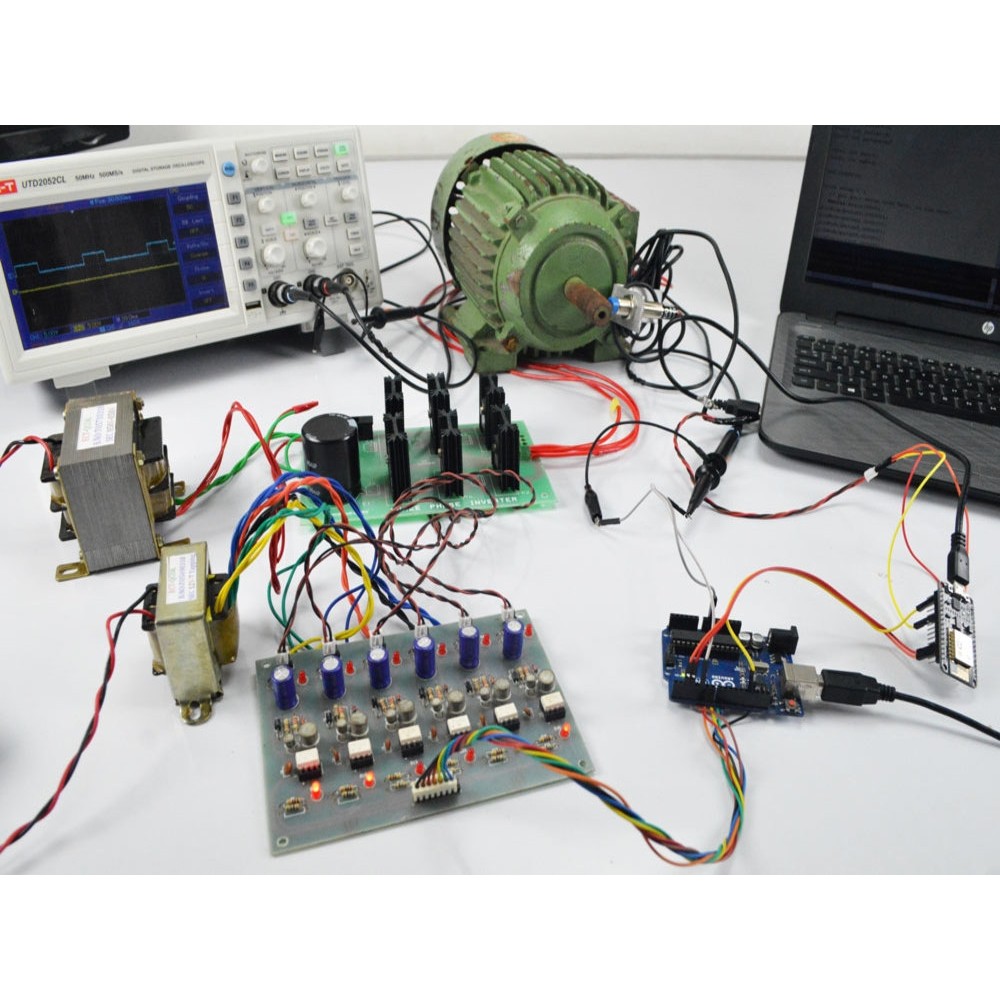 Prototype model for three phase induction motor speed control and monitoring 