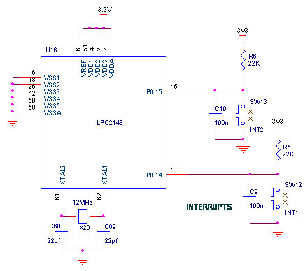 Circuit Diagram to Interface 8 bit LCD with LPC2148
