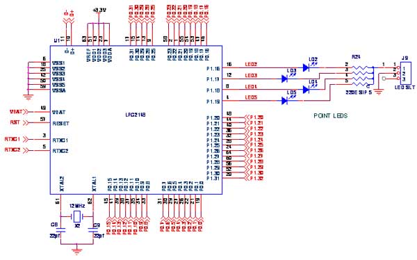 Circuit Diagram to Interface LED with LPC2148
