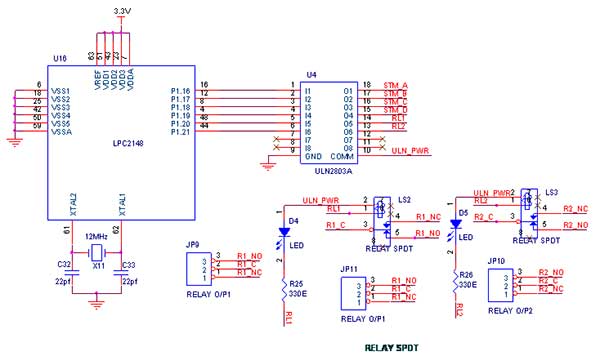 Circuit Diagram to Interface Relay with LPC2148