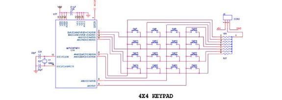 circuit diagram for Interface Keypad with dsPIC