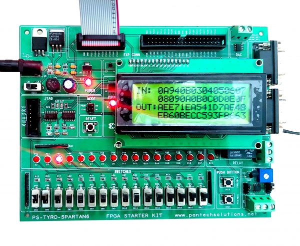 FPGA Implementation of AES Algorithm using Spartan6 FPGA Project Kit-Encrypted data in LCD