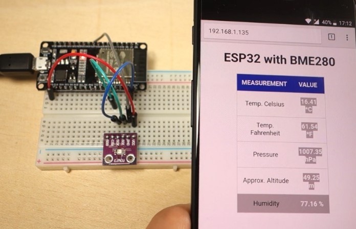 ESP32 Web Server with BME280 – Advanced Weather Station -ESP32 Mini projects