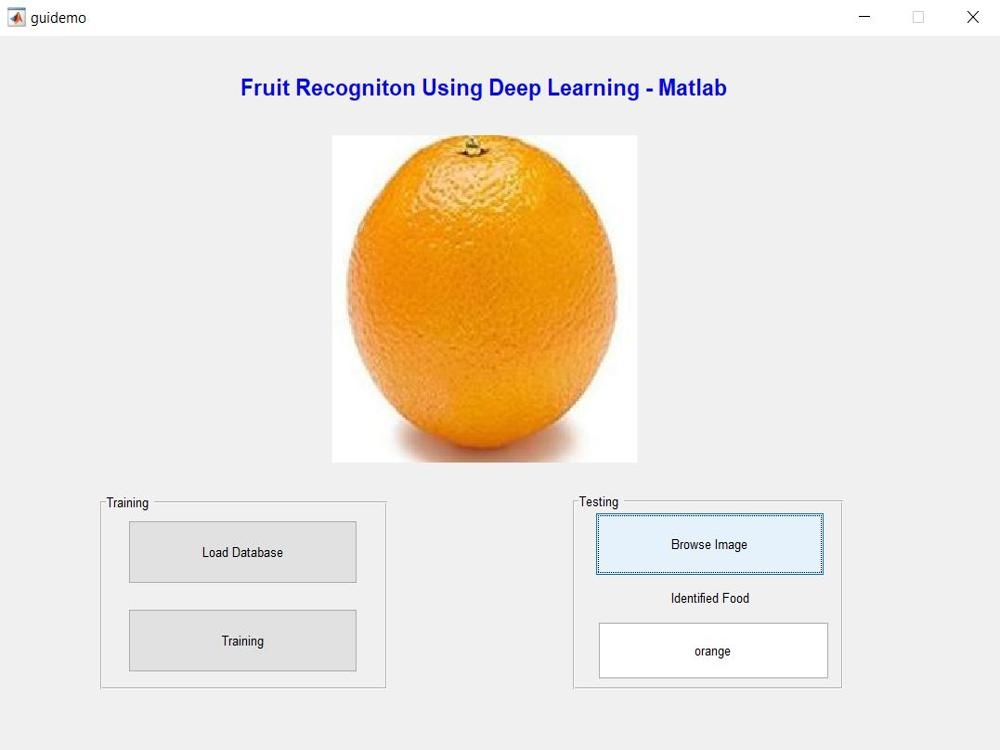 Fruit Recognition using Deep Learning- Matlab