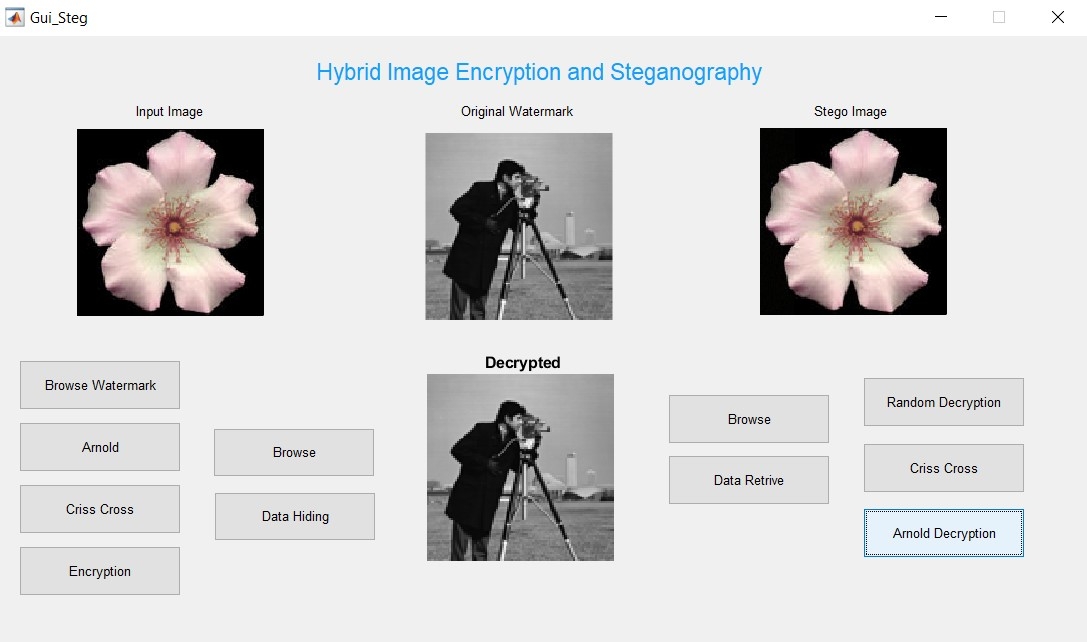 Hybrid Image Encryption and Steganography -Image Processing Project