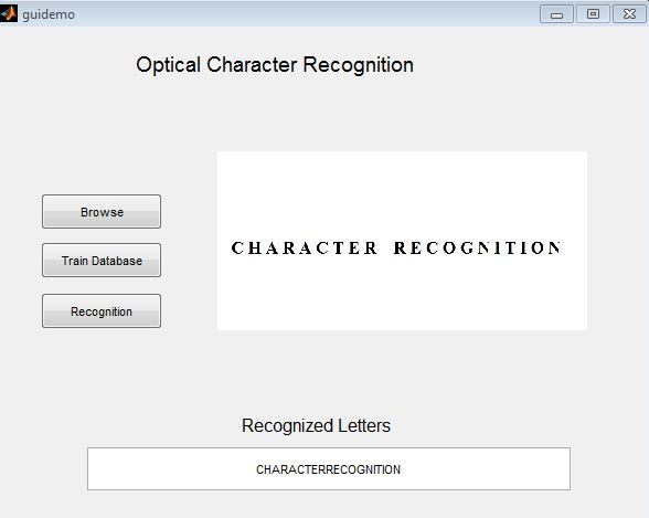 Matlab code for Optical Character recognition