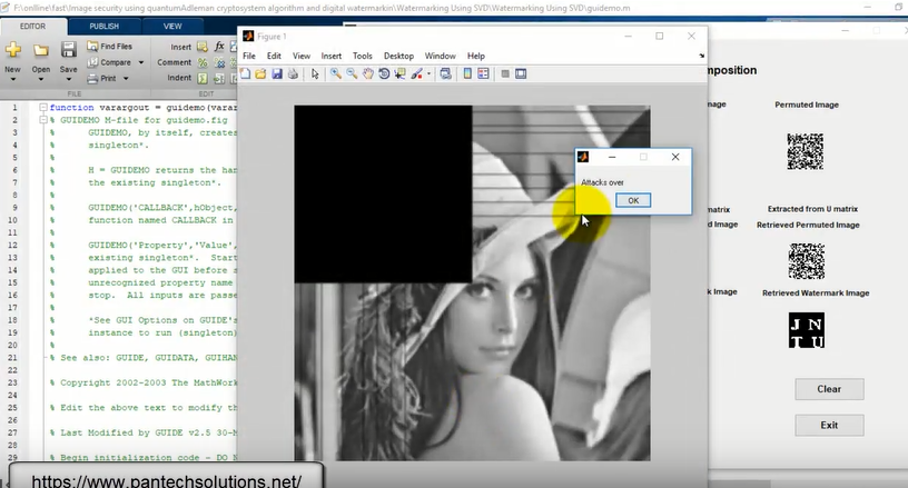 Matlab Code for Robust Image Watermarking using SVD