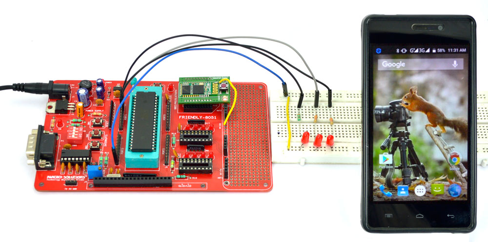 Mobile phone communication with Microcontroller