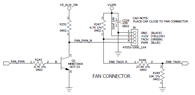 Driver Circuit to connect CPU Fan with FPGA