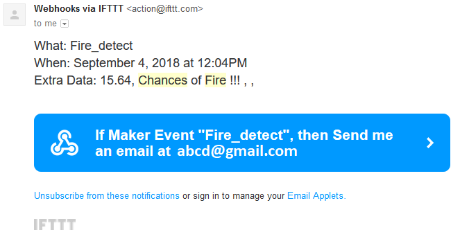 Forest fire detection and prediction using Nodemcu3