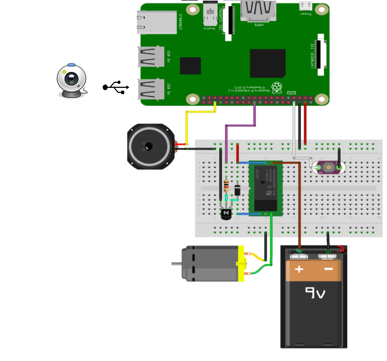circuit diagram of smart IoT door bell system