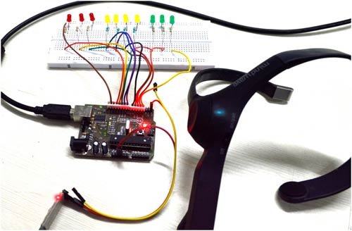 Real view1 of Arduino with Mindwave Kit